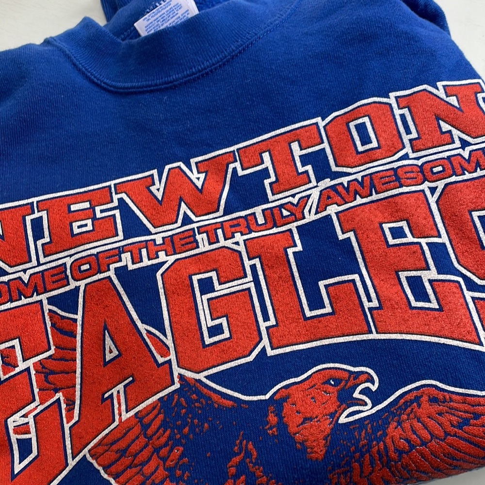 Vintage Blue and Orange Newton Eagles Sweatshirt - Picture 6 of 10